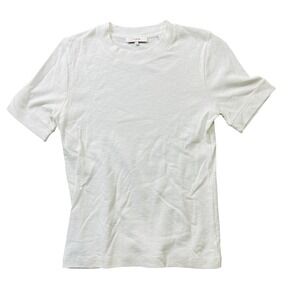 Vince Large White Short Sleeve T Crew neck Cotton Blend